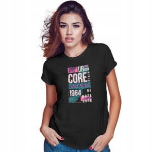 Modna Koszulka Damska Czarna roz S CORE DENIM 01