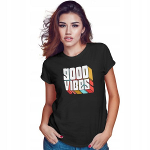 Modna Koszulka Damska Czarna roz XL GOOD VIBES 01