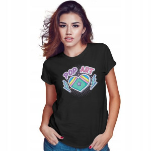 Modna Koszulka Damska Czarna roz XXL POP ART 01
