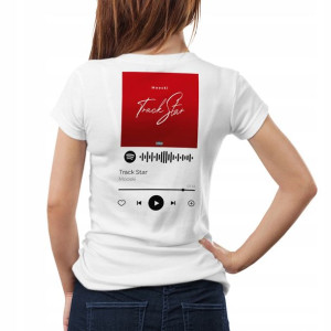 Modna Koszulka Damska XXL BIAŁA TYŁ QR SPOTIFY 22