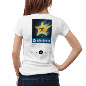 Modna Koszulka Damska XXL BIAŁA TYŁ QR SPOTIFY 23