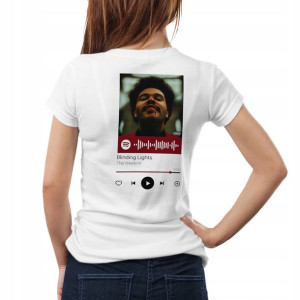 Modna Koszulka Damska XXL BIAŁA TYŁ QR SPOTIFY 33