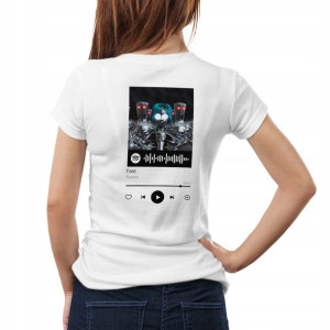 Modna Koszulka Damska XXL BIAŁA TYŁ QR SPOTIFY 40