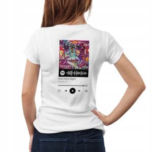 Modna Koszulka Damska XXL BIAŁA TYŁ QR SPOTIFY 41