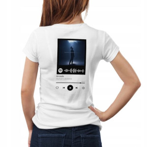 Modna Koszulka Damska XXL BIAŁA TYŁ QR SPOTIFY 42