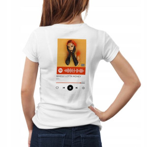 Modna Koszulka Damska XXL BIAŁA TYŁ QR SPOTIFY 46