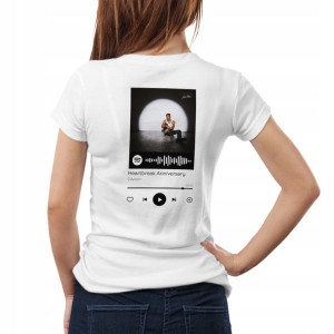 Modna Koszulka Damska XXL BIAŁA TYŁ QR SPOTIFY 47