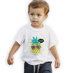 Koszulka Dziecięca Biała 134-140 wzór ANANAS 03
