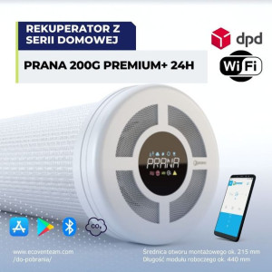 Rekuperator Filtr Ścienny Prana 200g Premium+ 24h