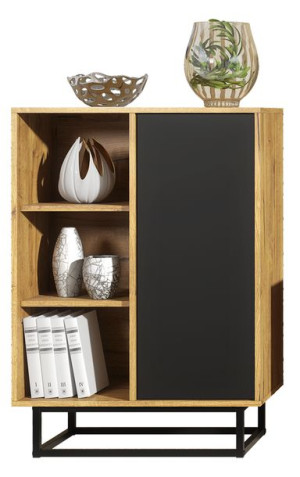 Komoda Stolik Szafka Loft Retro Dąb/czarny Lft104a