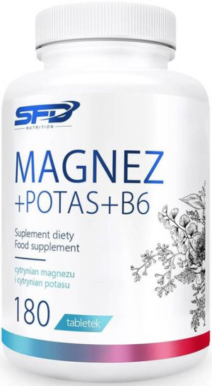 SFD Magnez+Potas+B6 180 tabl. - suplement diety cytrynian magnezu i potasu