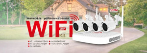 4 kamery bezprzewodowe WIFI Zestaw Monitoringu 1MP