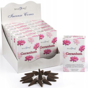 Kadzidełka stożkowe GERANIUM 15szt Stamford