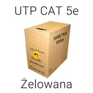 Kabel Skrętka Utp Cat 5e Cca Żelowany - 305m