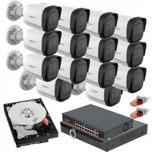 Monitoring 14 Kamer IP 4Mpx VidiLine Zestaw IP