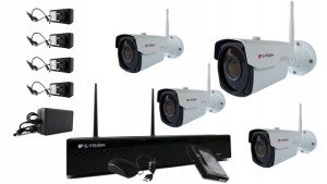 Monitoring Bezprzewodowy Wifi 4 Kamery 5mpx Ir60m