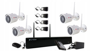 Monitoring Bezprzewodowy Wifi 4 Kamery Fhd 2mpx