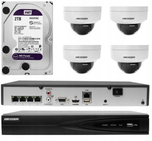 Monitoring Domu Zestaw Hikvision 4 Kamery 4mpx Poe