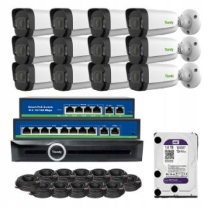 Monitoring IP Tiandy 12 kamer tubowych 4Mpx