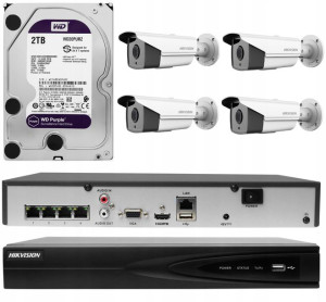 MONITORING ZESTAW IP 4 kamery zewnętrzne 8mpx PoE