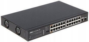 Switch PoE 24x 10/100 Mb/s RJ45x, 1x gigabit DAHUA