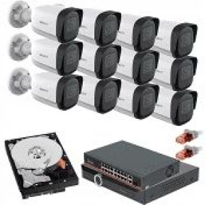Zestaw 12 Kamer IP 4Mpx Monitoring IP PoE VidiLine