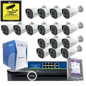 zestaw 12x TC-NCL214C + Rejestrator TC-R3120