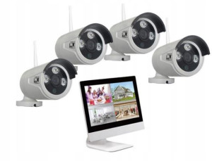 Zestaw 4xkamera WIFI Rejestrator w postaci monitor