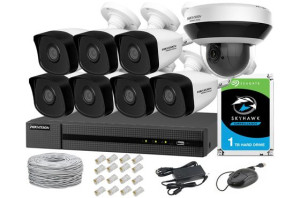 Zestaw do monitoringu IP,kamera obrotowa HIKVISION