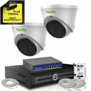 Zestaw Monitoring 2 kamery Tiandy 8Mpix