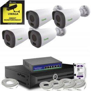 Zestaw Monitoring 4 kamery Tiandy 4Mpix