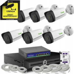 Zestaw Monitoring 6 kamery Tiandy 5Mpix TC-C35US