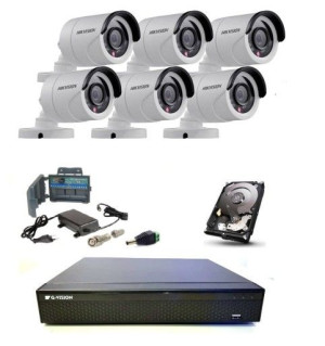 Zestaw Monitoringu 6 x DS-2CE16D0T-IR 2,8mm IR20m
