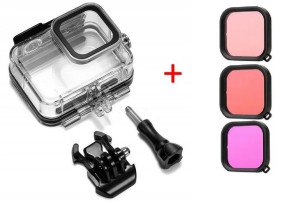 OBUDOWA wodoszczelna filtry do GoPro 8 BLACK RED