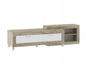 Szafka RTV 195x52x52 ULTRA craft szary/biały poł.