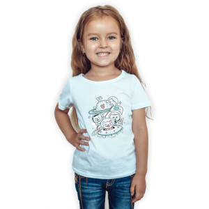 Modna Koszulka Dziecięca BIAŁA 158-164 CUTE CAT 12