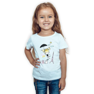 Modna Koszulka Dziecięca BIAŁA roz 158-164 GIRL 01