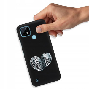 Etui Błyszczące do REALME C21 Case Serduszka Wzory