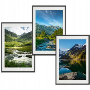 Zestaw 3 szt OBRAZY do Salonu 21x29,7 MOUNTAINS
