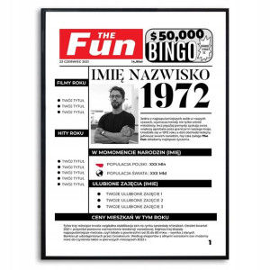 PLAKAT 32x44 OKŁADKA GAZETY Prezent na URODZINY
