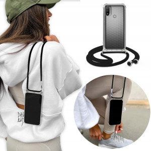 Etui Crossbody do MOTOROLA E20 4G Czarny Sznurek