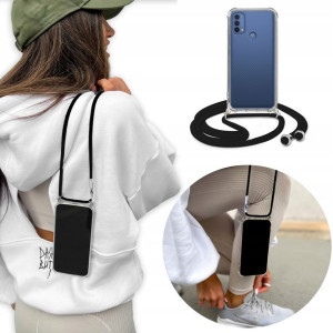 Etui Crossbody do MOTOROLA E40 z Czarnym Sznurkiem