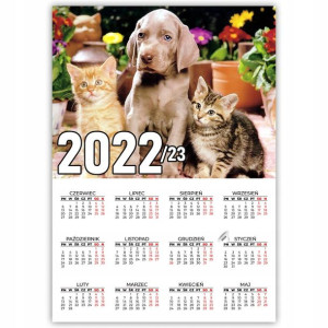 KALENDARZ 2022/23 PLAKAT Wzory Zwierzaki 32x44cm