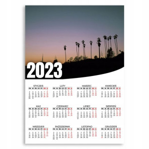 KALENDARZ 2023 ROK 50x70 cm PLAKATOWY Palmy Wzory