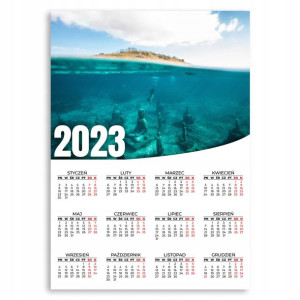 KALENDARZ 2023 ROK 50x70 PLAKAT Nurkowanie Wzory