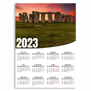 KALENDARZ 2023 ROK 50x70 PLAKAT Stonehenge Wzory