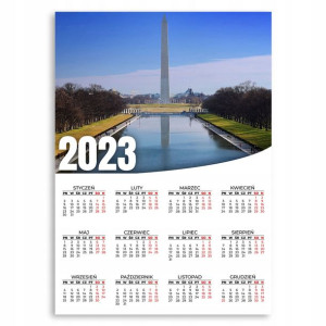 KALENDARZ 2023 ROK 50x70 PLAKAT Waszyngton Wzory