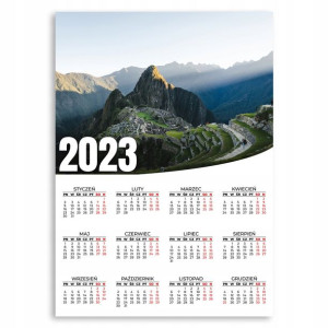 KALENDARZ 2023 ROK PLAKAT 50x70 Machu Picchu Wzory