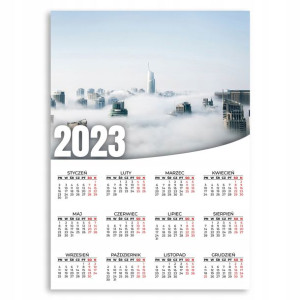 KALENDARZ 2023 ROK ŚCIENNY 50x70 Miasto Mgła Wzory