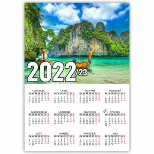 KALENDARZ PLAKAT 2022/23 32x44 Wzory Morze Wakacje